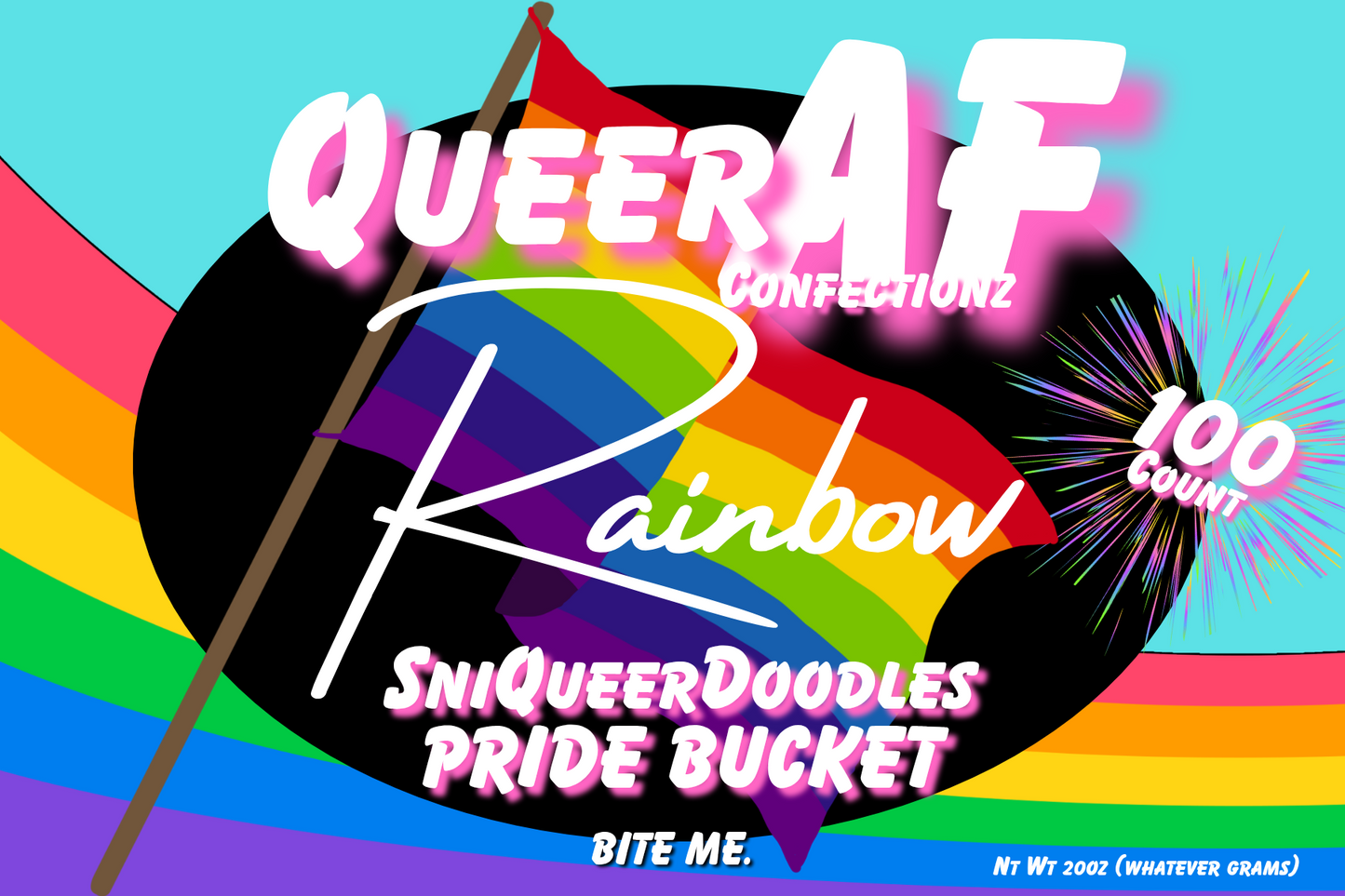 Pride Bucket of SniQueerDoodles 100ct $45 *snickerdoodle cookies*