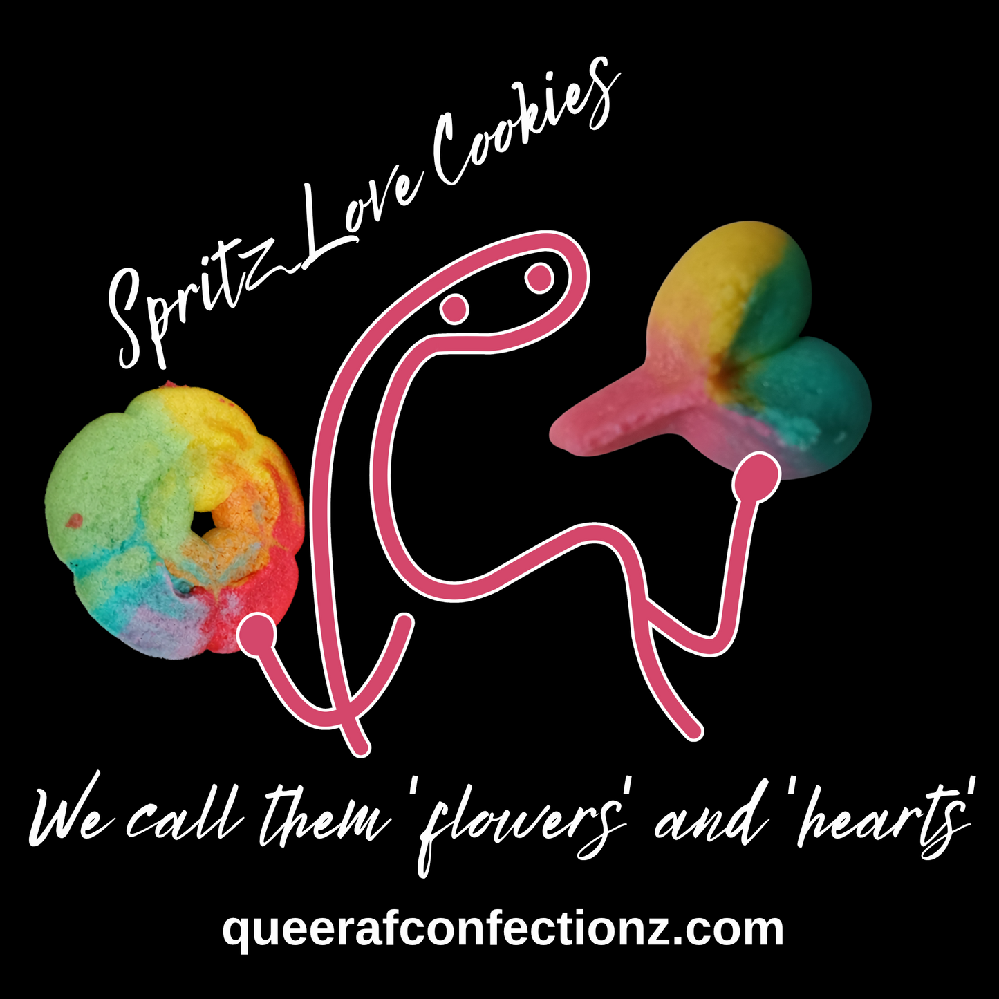Spritz Pride Love Cookies $10/dozen *classic Spritz Cookies with a twist*