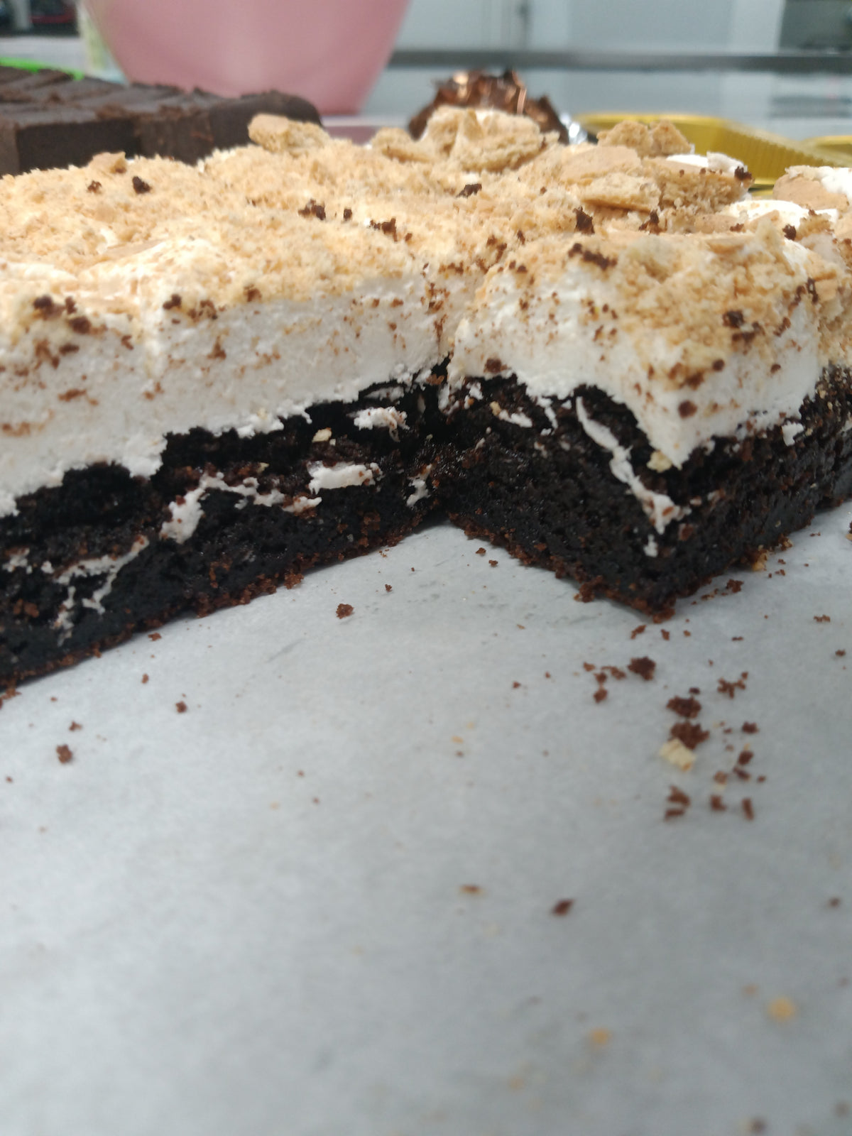 Frownie-Fudge Topped Brownie (1/2+lb) $8 *ORDERS SHIP WHEN TEMPS UNDER 75° UNLESS YOU PICK ICE PACK SHIPPING*