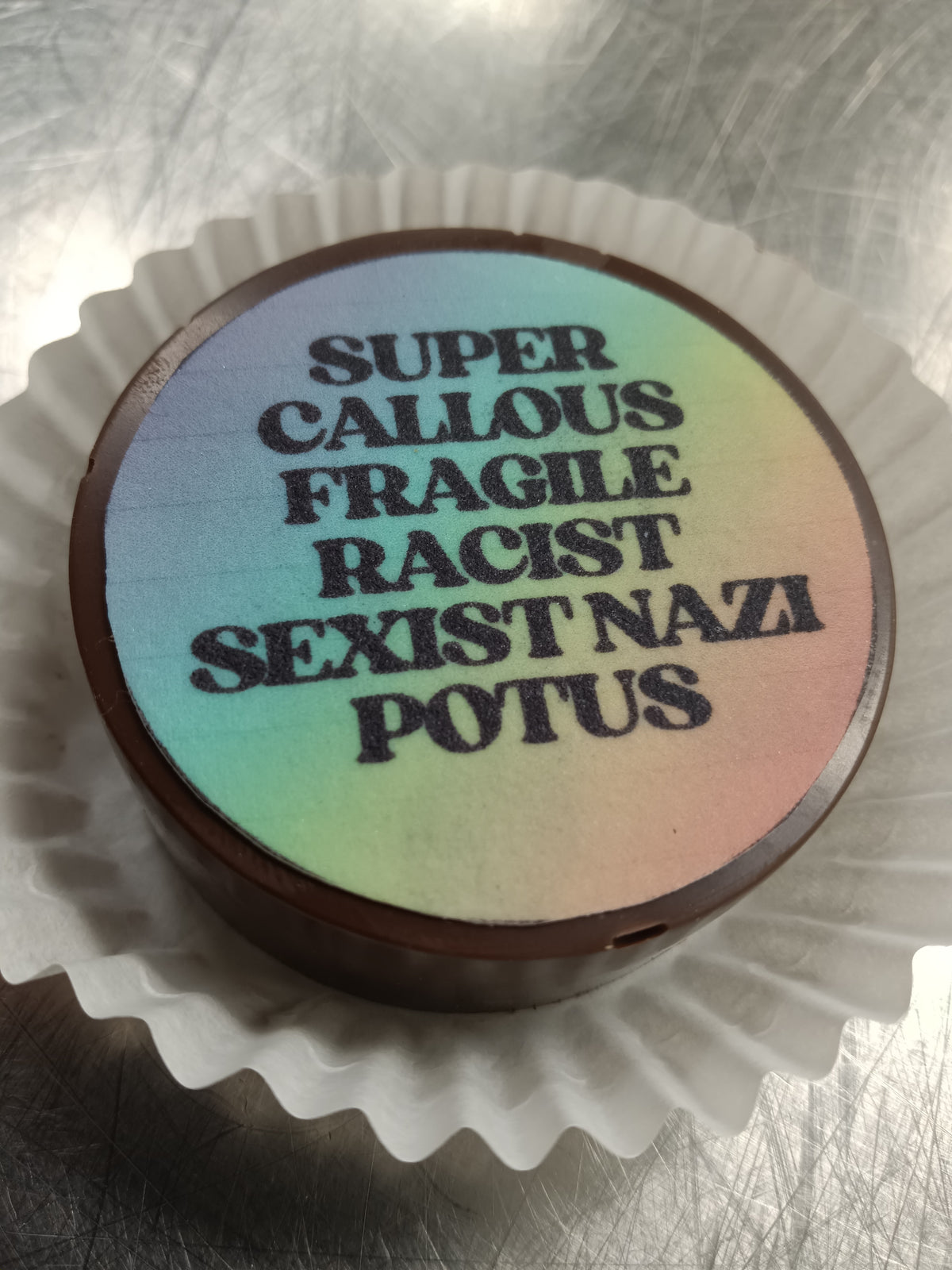 PROTEST PUCK (Chocolate Covered Fudge) - SUPER CALLOUS FRAGILE - 3oz *ORDERS SHIP WHEN TEMPS UNDER 75° UNLESS YOU PICK ICE PACK SHIPPING*
