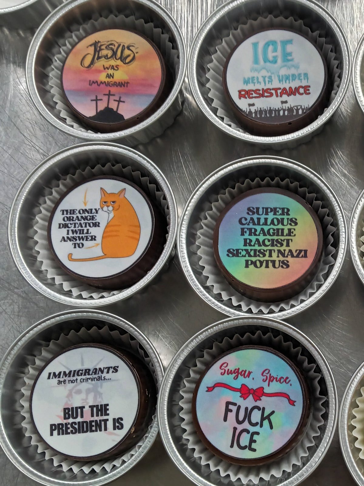PROTEST PUCK (Chocolate Covered Fudge) - SUPER CALLOUS FRAGILE - 3oz *ORDERS SHIP WHEN TEMPS UNDER 75° UNLESS YOU PICK ICE PACK SHIPPING*