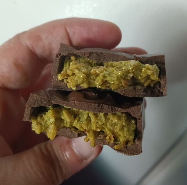 Crispy Pistachio Bar aka Crispy Green NutCream (Dubai style) - 3oz *ORDERS SHIP WHEN TEMPS UNDER 75° UNLESS YOU PICK ICE PACK SHIPPING*